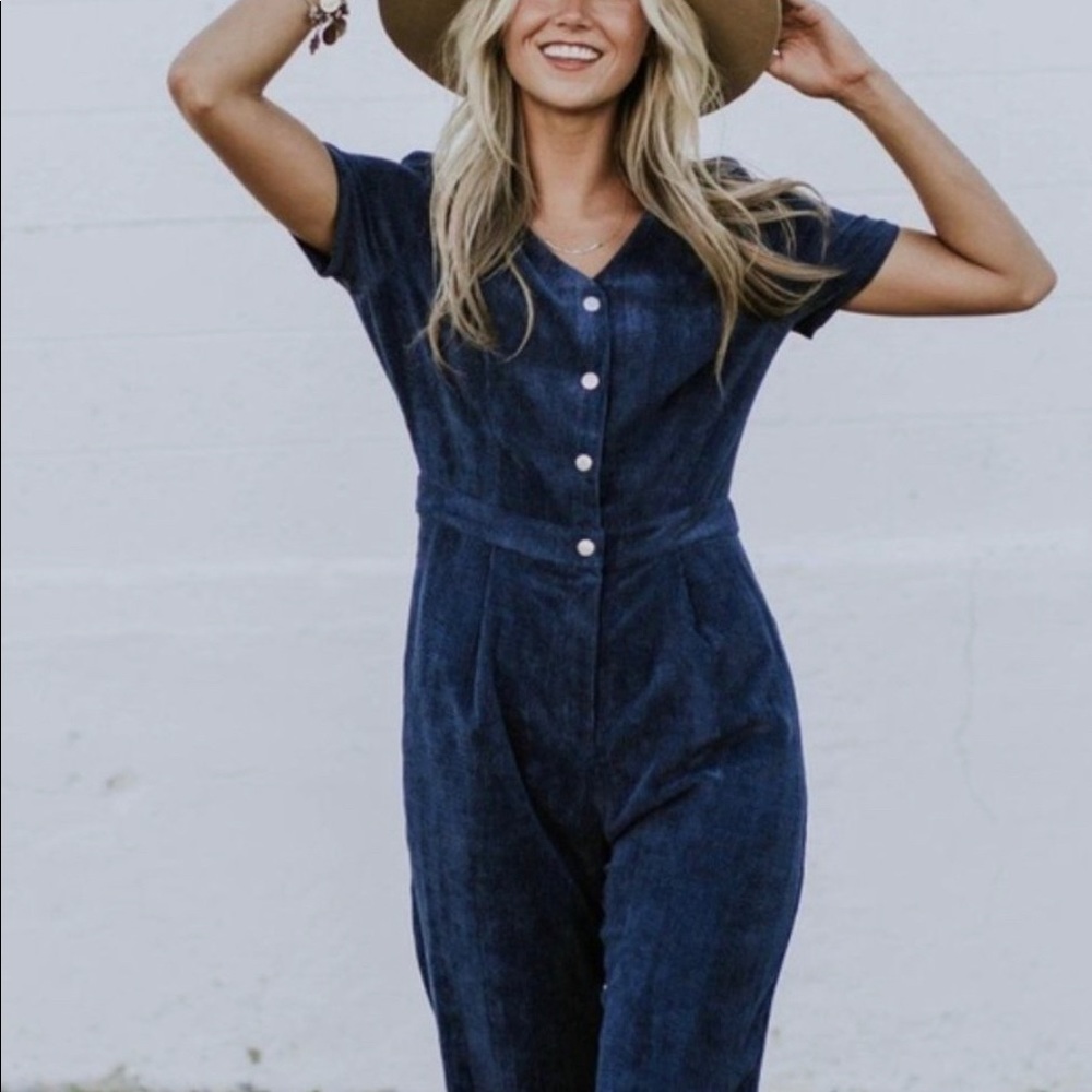 Corduroy Navy blue Jumpsuit